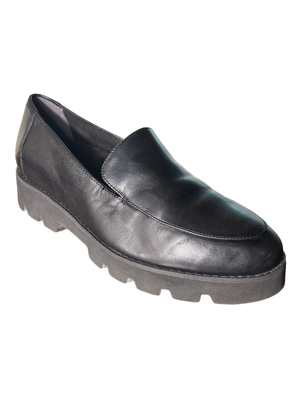 Vionic Shoes Size 8 Kensley Loafer Black Leather Slip On Lug Sole